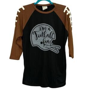 Girlie Girl Originals Football Fan Shirt Medium Raglan Graphic Game Day Shirt